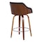 Armen Living Alec 26" Counter Height Swivel Brown Faux Leather and Walnut Wood Bar Stool LCAEBAWABR26 - alternate 7